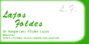 lajos foldes business card